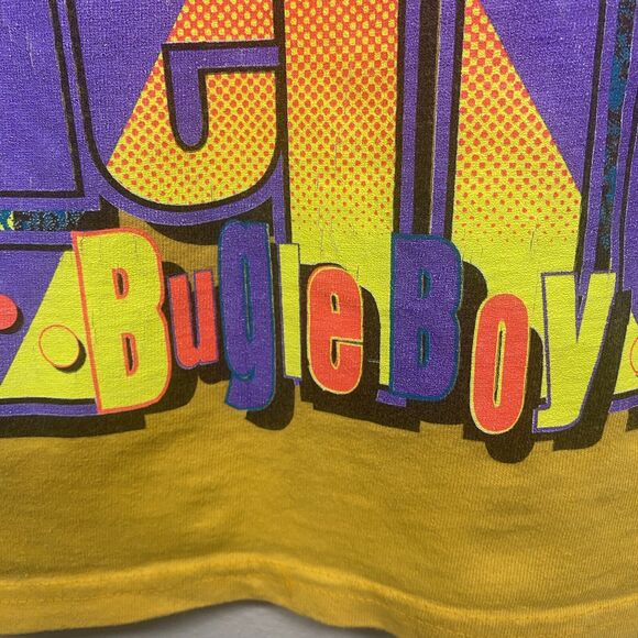 Vintage Early 90s Bugle Boy take a risk- Push U to the Xtreme Neon shirt 2 sided - Picture 12 of 12